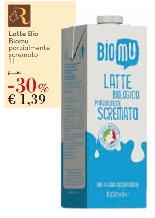 Latte Bio Biomu parzialmente scremato