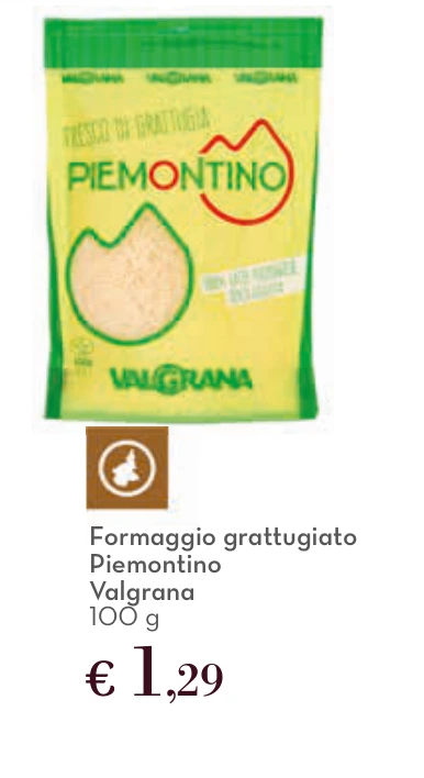 Formaggio grattugiato Piemontino Valgrana