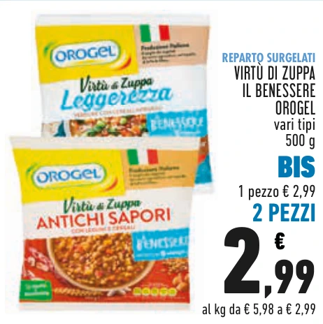 VIRTÙ DI ZUPPA IL BENESSERE OROGEL BIS 2 PEZZI