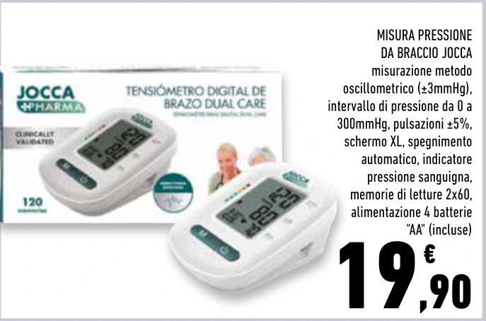 MISURA PRESSIONE DA BRACCIO JOCCA