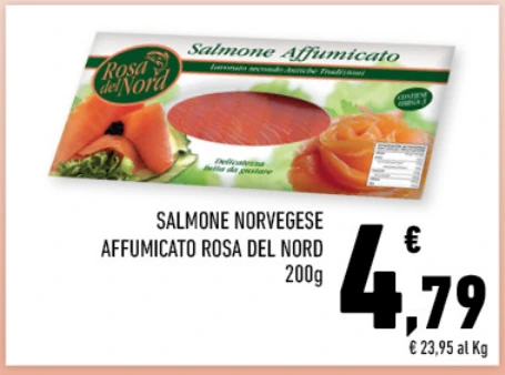 Salmone norvegese affumicato Rosa del Nord 200g
