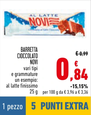 BARRETTA CIOCCOLATO NOVI