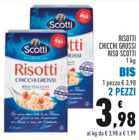 RISOTTI CHICCHI GROSSI RISO SCOTTI BIS 2 PEZZI