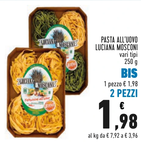PASTA ALL’UOVO LUCIANA MOSCONI BIS 2 PEZZI