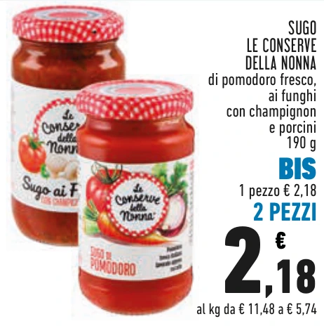 SUGO LE CONSERVE DELLA NONNA BIS 2 PEZZI