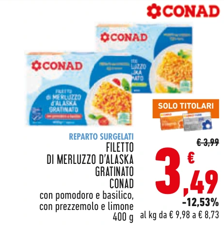 FILETTO DI MERLUZZO D’ALASKA GRATINATO CONAD