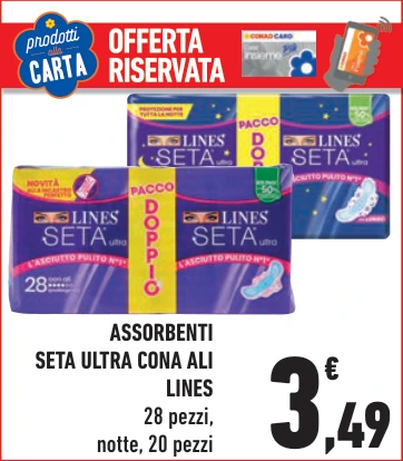 ASSORBENTI SETA ULTRA CON ALI LINES