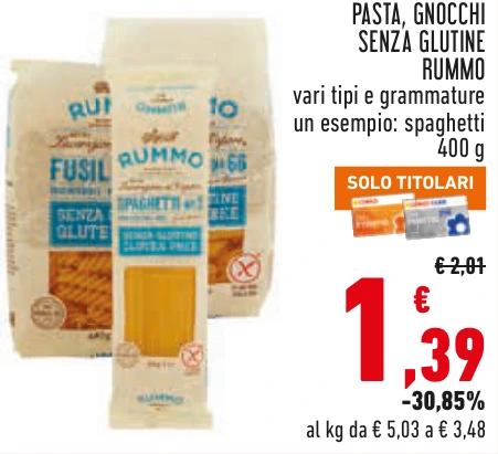 PASTA, GNOCCHI SENZA GLUTINE RUMMO