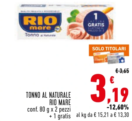 TONNO AL NATURALE RIO MARE