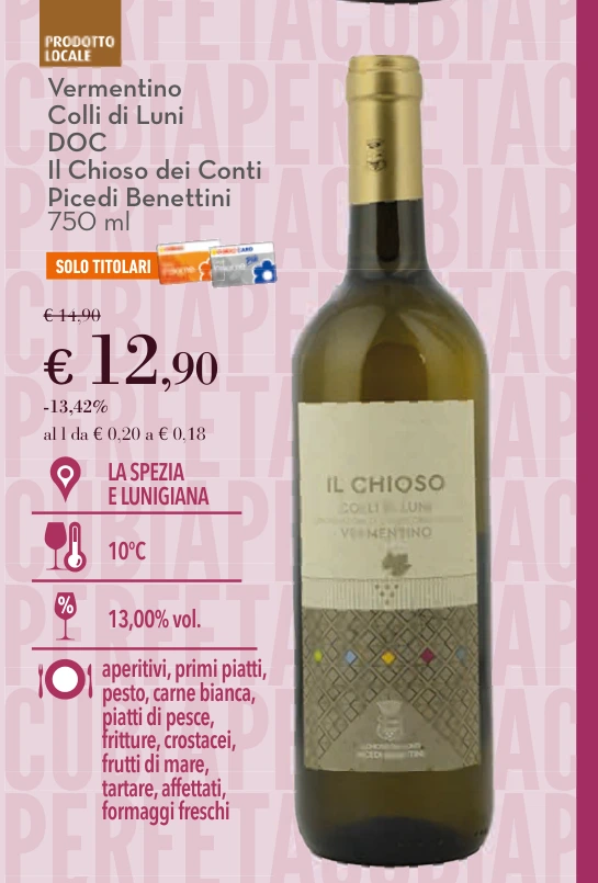 Vermentino Colli di Luni DOC Il Chioso dei Conti Picedi Benettini 750 ml