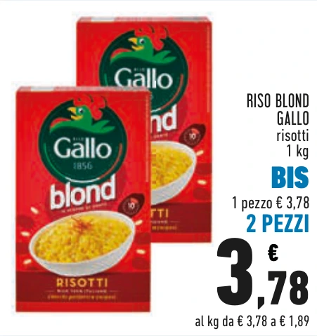 RISO BLOND GALLO BIS 2 PEZZI