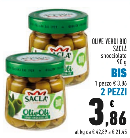 OLIVE VERDI BIO SACLÀ BIS 2 PEZZI