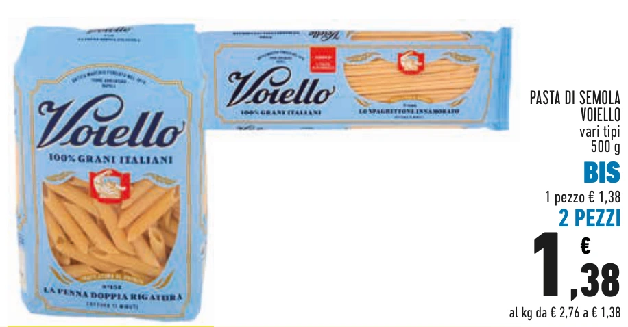 PASTA DI SEMOLA VOIELLO BIS 2 PEZZI