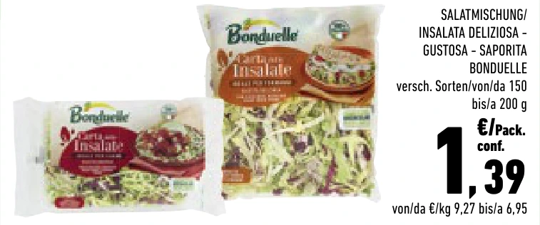SALATMISCHUNG / INSALATA DELIZIOSA - GUSTOSA - SAPORITA BONDUELLE