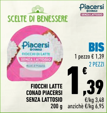 FIOCCHI LATTE CONAD PIACERSI SENZA LATTOSIO