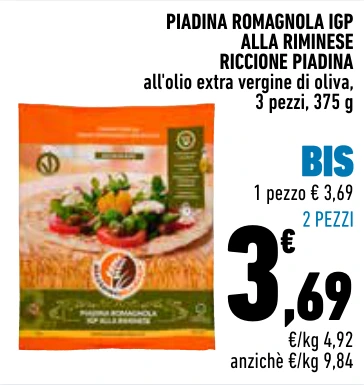 PIADINA ROMAGNOLA IGP ALLA RIMINESE RICCIONE PIADINA