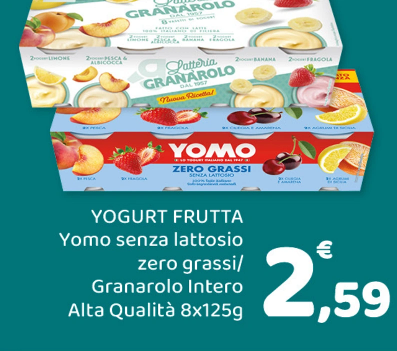 Yogurt frutta Yomo o Granarolo