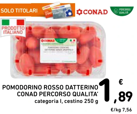 POMODORINO ROSSO DATTERINO CONAD PERCORSO QUALITA’