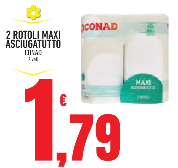2 ROTOLI MAXI ASCIUGATUTTO CONAD