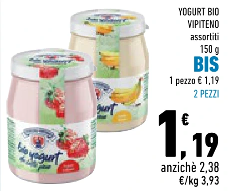 YOGURT BIO VIPITENO BIS 2 PEZZI