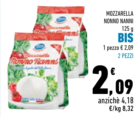 MOZZARELLA NONNO NANNI BIS 2 PEZZI