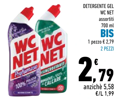 DETERGENTE GEL WC NET BIS 2 PEZZI
