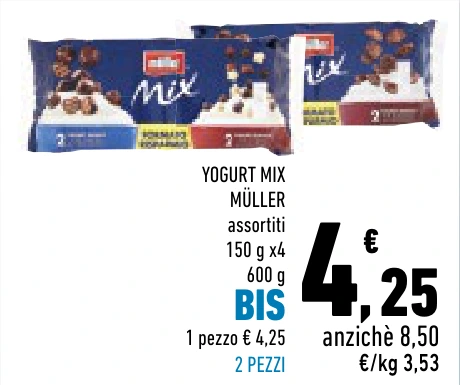 YOGURT MIX MÜLLER BIS 2 PEZZI