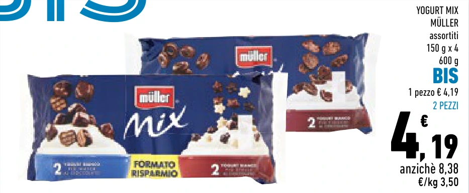 YOGURT MIX MÜLLER BIS 2 PEZZI