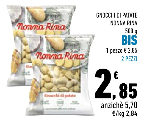 GNOCCHI DI PATATE NONNA RINA BIS 2 PEZZI