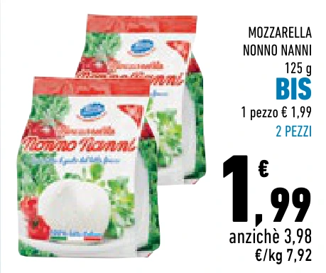 MOZZARELLA NONNO NANNI BIS 2 PEZZI