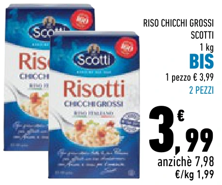 RISO CHICCHI GROSSI SCOTTI BIS 2 PEZZI