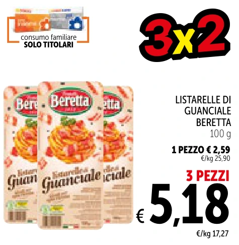 LISTARELLE DI GUANCIALE BERETTA 3 PEZZI
