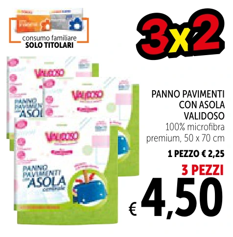 PANNO PAVIMENTI CON ASOLA VALIDOSO 3 PEZZI
