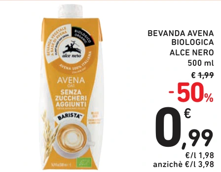 BEVANDA AVENA BIOLOGICA ALCE NERO