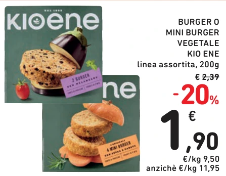 BURGER O MINI BURGER VEGETALE KIO ENE