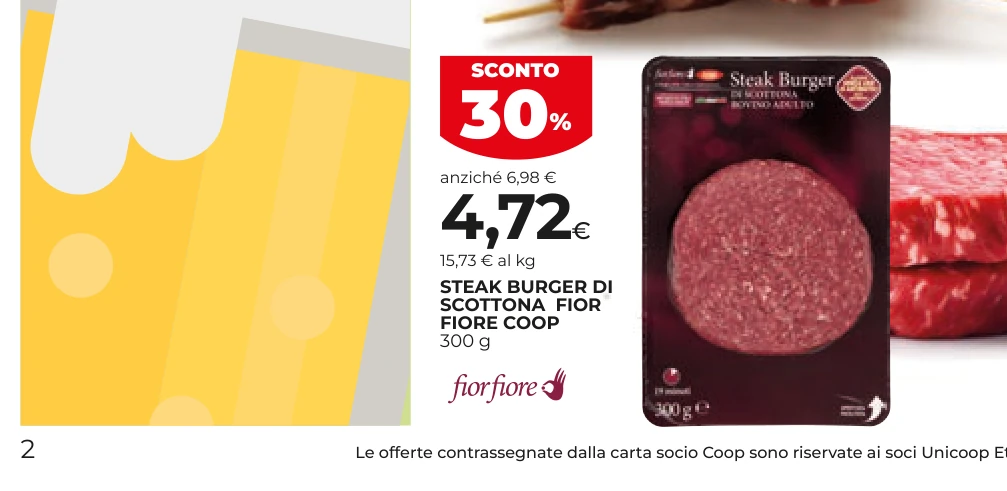 STEAK BURGER DI SCOTTONA FIOR FIORE COOP