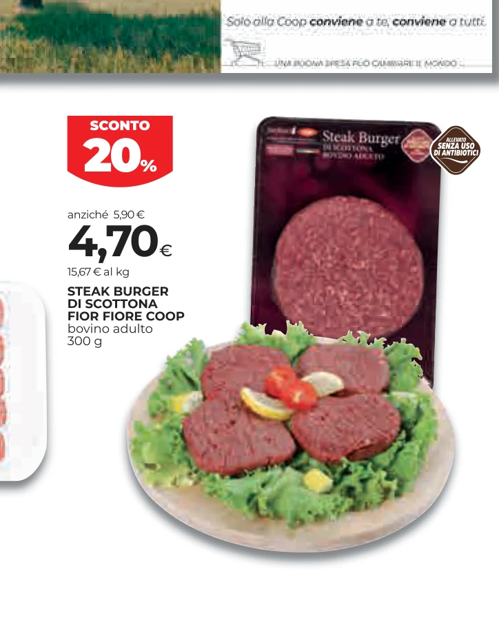 STEAK BURGER DI SCOTTONA FIOR FIORE COOP