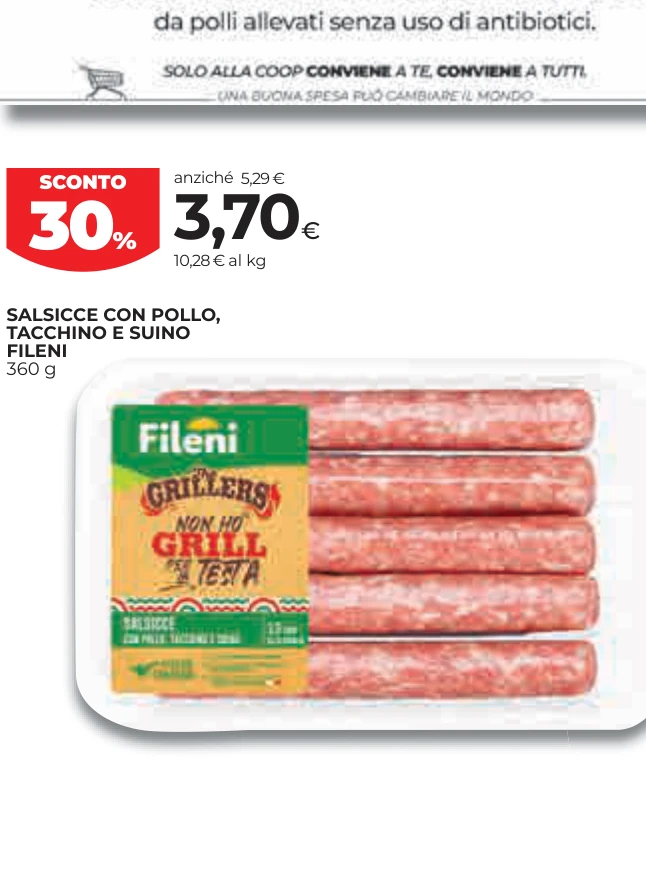 SALSICCE CON POLLO, TACCHINO E SUINO FILENI