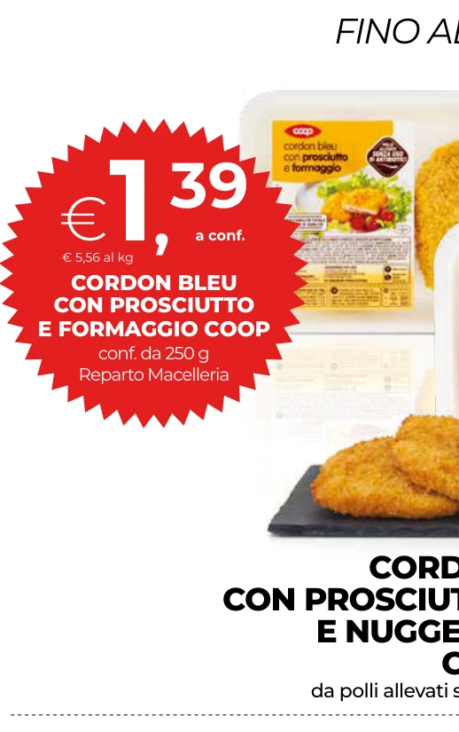 CORDON BLEU CON PROSCIUTTO E FORMAGGIO COOP