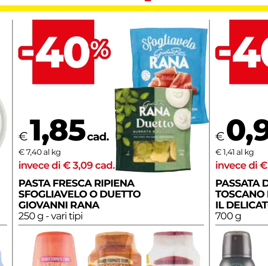 PASTA FRESCA RIPIENA SFOGLIAVELO O DUETTO GIOVANNI RANA