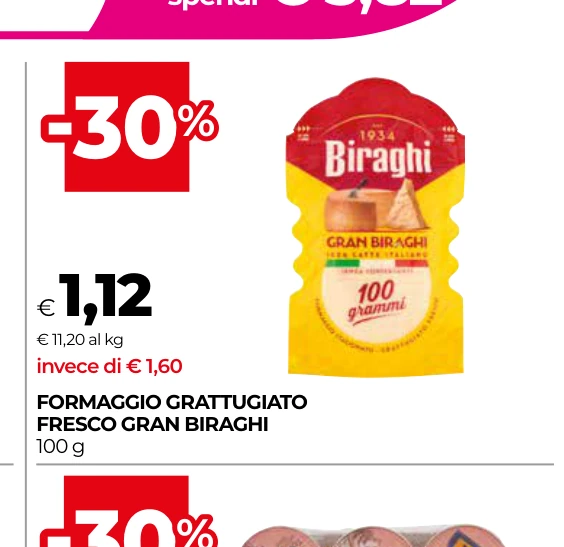 FORMAGGIO GRATTUGIATO FRESCO GRAN BIRAGHI