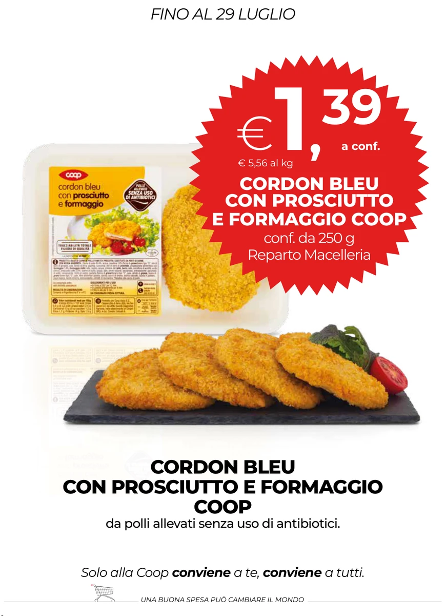 CORDON BLEU CON PROSCIUTTO E FORMAGGIO COOP