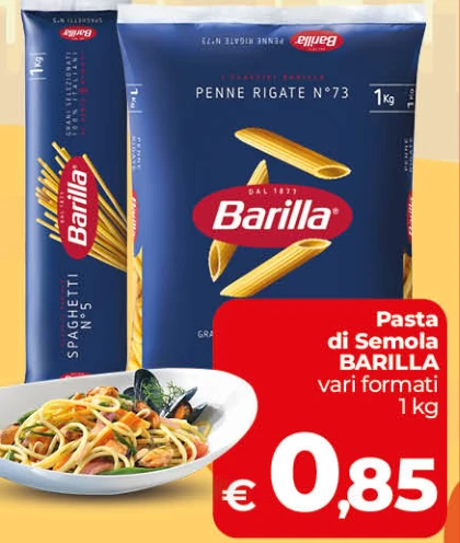 Pasta di Semola BARILLA vari formati 1 kg