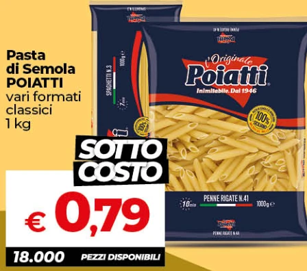 Pasta di semola Poiatti vari formati classici 1 kg