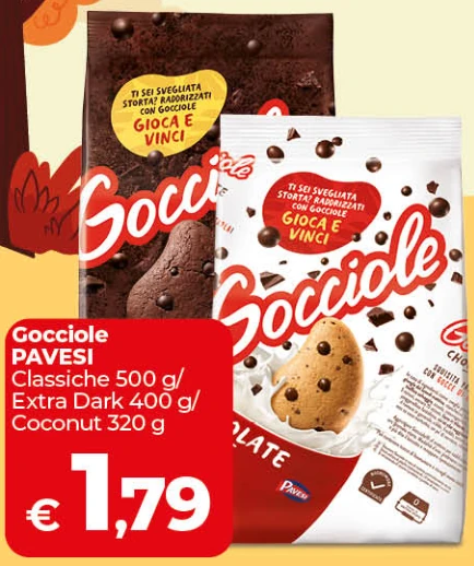 Gocciole Pavesi classiche 500 g / extra dark 400 g / coconut 320 g