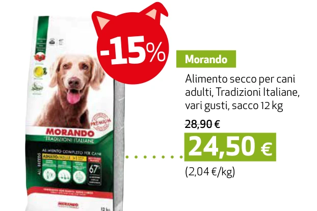 Morando Alimento secco per cani adulti, Tradizioni Italiane, vari gusti, sacco 12 kg