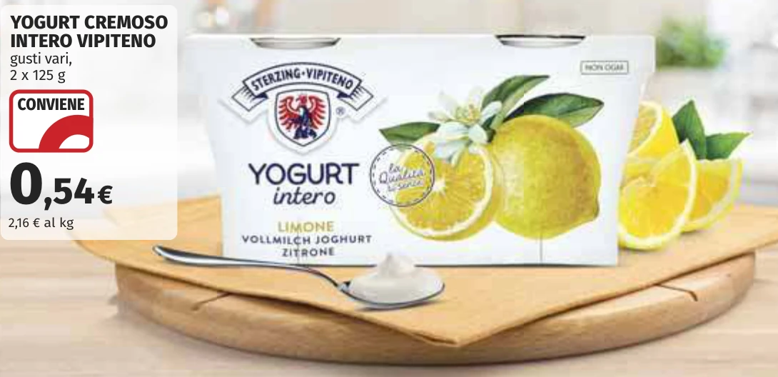 YOGURT CREMOSO INTERO VIPITENO gusti vari,