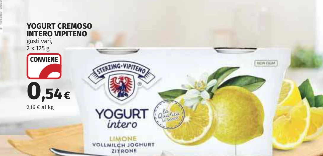 YOGURT CREMOSO INTERO VIPITENO gusti vari,