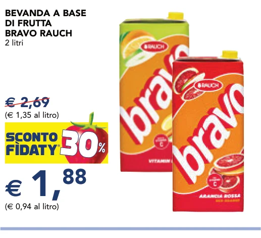 BEVANDA A BASE DI FRUTTA BRAVO RAUCH 2 litri