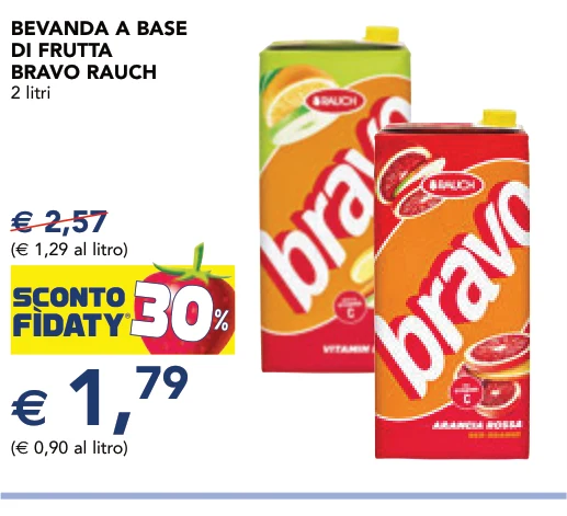 BEVANDA A BASE DI FRUTTA BRAVO RAUCH 2 litri